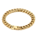 Pulsera de cadena de eslabones cubanos dorados con cierre de caja para hombre estilo hip hop - Pulsera(KB154573-Z) / Dorado