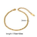 Minimalistische 18k vergulde 3mm cubaanse kettingarmband met verstelbare lengte - Cubaanse Ketting (TB5002) / Goud