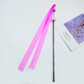 Purple fairy cat wand featuring sparkling glitter handle and pink chiffon ribbons - Deep Pink Fairy Streamer