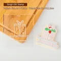 Sleigh gift shaped Christmas cookie stamp made of transparent acrylic for baking - Sleigh Gift Stamp (QA0350)
