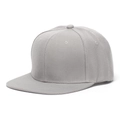 Casquette snapback classique gris clair à bord plat en sergé de coton de qualité - Gris clair