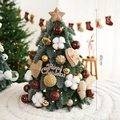 Mini albero di Natale 40cm con luci LED, batuffoli di cotone e decori dorati - Cotone Caffè Norbesone 40cm