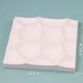 Macro view of white square relief tray measuring 14x14 cm for jewelry display - Honeycomb Ring Plate