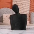 Espositore per gioielli a busto femminile astratto in resina nera opaca moderna - Nero Piccolo Opaco
