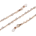 Catenella dorata per occhiali a forma di cuore con passanti in silicone antiscivolo - Oro