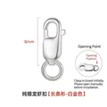 8mm 925 sterling silver lobster clasp connector in white gold plating for jewelry making - 925 Silver Bar Clasp Platinum / 8mm