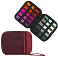 Custodia bordeaux portatile per cinturini Apple Watch con 20 slot di conservazione - Con maniglia e tasca a rete / Rosso