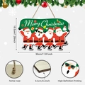 Targa di Natale in legno con quattro Babbi Natale e corda di iuta, decoro 30x18,5 cm - Stile Quattro Babbi Natale (Y24Y50522_Q)