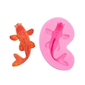Silicone koi fish mold for DIY fondant and resin with 3D gradient orange koi sample - Pink 17-39 (Koi Fish)