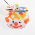 Colorful cartoon clown hair claw clip made of polished acrylic with vibrant pop art colors - Clown Style B (Star Eyes) (D22-1-19)