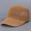 Dettaglio della trama a nido d'ape traspirante di un cappello da baseball estivo kaki - M (56-58cm) / Cammello