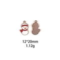 Voor- en achterkant van de 12x20mm sneeuwpop hanger voor kerst DIY sieraden maken - Stijl 4-Rode Neus Sneeuwpop