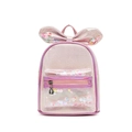 Pink sequin girls backpack with bow and transparent star shell elements - Pink