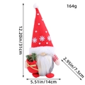 Gnome de Noël debout avec bonnet rouge tricoté et sac cadeau pour décor de table - Rouge