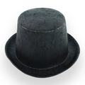 Detalle de sombrero pirata en cuero sintético negro con textura agrietada estilo vintage - Talla Única(58cm) / Sombrero de copa / Marrón Oscuro sobre Negro
