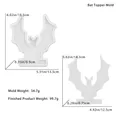 Bat shaped silicone mold for resin craft and candle holder with size measurements - D5236-Bat Insert Mold