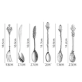 Vintage royal style silver coffee spoon set of 6 with crystal heads and crown designs - Silver 6-Piece Set