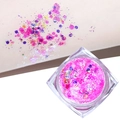 Sparkly rose pink glitter gel with stars and hexagons for eye makeup and nail art - Rose Pink