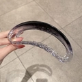 13cm große transparente Haarklammer mit elegantem schwarz-weißem Farbverlauf-Tintendesign - Tuschmalerei Farbverlauf - Halbmond 12.5cm