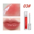 Mirror gloss lip glaze in shade 03# coral peach finish with hydrating water-light texture - 03# Apple Red