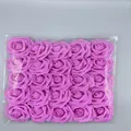 Deep purple foam artificial roses 25-piece bulk pack for DIY wedding bouquets - Rose Leaves (25pcs) / Rose Red