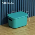 Nordic green plastic storage box with lid, tall-medium size, for home closet organizing - Medium (25x18x16cm) / Nordic Green