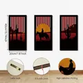 Rustic American Western cowboy style cutout wooden wall art set of 3 for home decor - Western Cowboy Silhouette Style (Y26Y90145_Q)