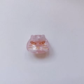 Pink marble acetate mini cat hair claw clip with gold-tone feline facial details - Pink