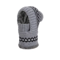 Ensemble bonnet et tour de cou gris en maille avec pompon en fourrure et doublure peluche - Gris