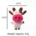 Cow shaped corduroy plush pet toy for dogs with soft fabric texture and 22cm height - Cow