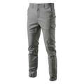 Detailed close-up of light grey slim fit men's casual trousers with premium cotton texture - EU 38 / Gray