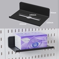 Black metal wall shelf for pegboard featuring a tissue dispenser and matte finish - 20cm Tissue Holder - Black