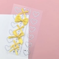 Yellow silk butterfly bows and heart rhinestone face gems for fairy makeup looks - Yellow Bow Jewels (BJA-642)
