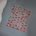 Adesivi per unghie 3D con carattere Fu glitter rosso e motivi festivi tradizionali - Stile Brunitura Cavallo d'Oro Fortunato (m-1359)
