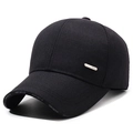 Casquette de baseball noire d'hiver avec cache-oreilles et lettrage sur le bord - Réglable / Noir