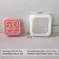 Square DIY silicone mold for soaps and candles with Lucky Character text in pink finish - Very Lucky Today