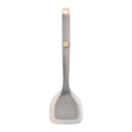 Spatola in silicone grigio e beige resistente al calore con motivo traforato per padelle - Cachi Traslucido