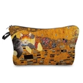 Dettaglio della borsa trucco con gatto artistico ispirata a Gustav Klimt su sfondo bianco - Stile Pittura a Olio d'Arte Gatto (hz3725)