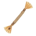 Natural wood branch chew toy for small pets with jute rope and dried grass tassels - Silvervine Stick