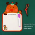 Christmas reindeer whiteboard stationery set with purple dry-erase marker and festive lanyard - Christmas Reindeer Blue