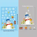 Size chart for Christmas snowman static window stickers with precise dimensions - BQ260 Snowman Christmas Tree