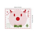 Christmas silicone baking mat 60x46.5cm with red reindeer and scale measurements - Silicone / 60*45cm Christmas Reindeer