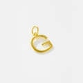 Polished 925 sterling silver letter G pendant necklace in a sleek golden finish - Letter G / 925 Silver