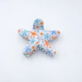 Molla per capelli a stella marina bianca traslucida con motivi arancio e blu - Arancione e Blu