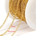 Golden 0.5mm stainless steel cross chain with 1.9mm links on a white spool - 1.9mm Curb Chain (0.5mm Wire) / Gold