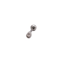Silver teardrop stud earring with white zircon and screw ball back in stainless steel - 2# Drop / Silver