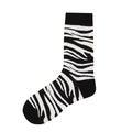Calze a metà polpaccio con motivo zebrato in maglia di cotone bianco e nero - 03 (Motivo Zebra)