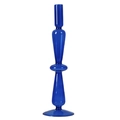 French vintage style blue glass candle holder with elegant gourd-shaped design - Blue Multi-Node Gourd (D6)