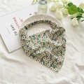 Foulard fleuri vert avec bande élastique pour femmes, accessoire de style champêtre - Fleurs Vertes