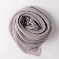 Detail of light grey chiffon hijab with high-quality texture and neat edge stitching - 90*90cm / Light Gray